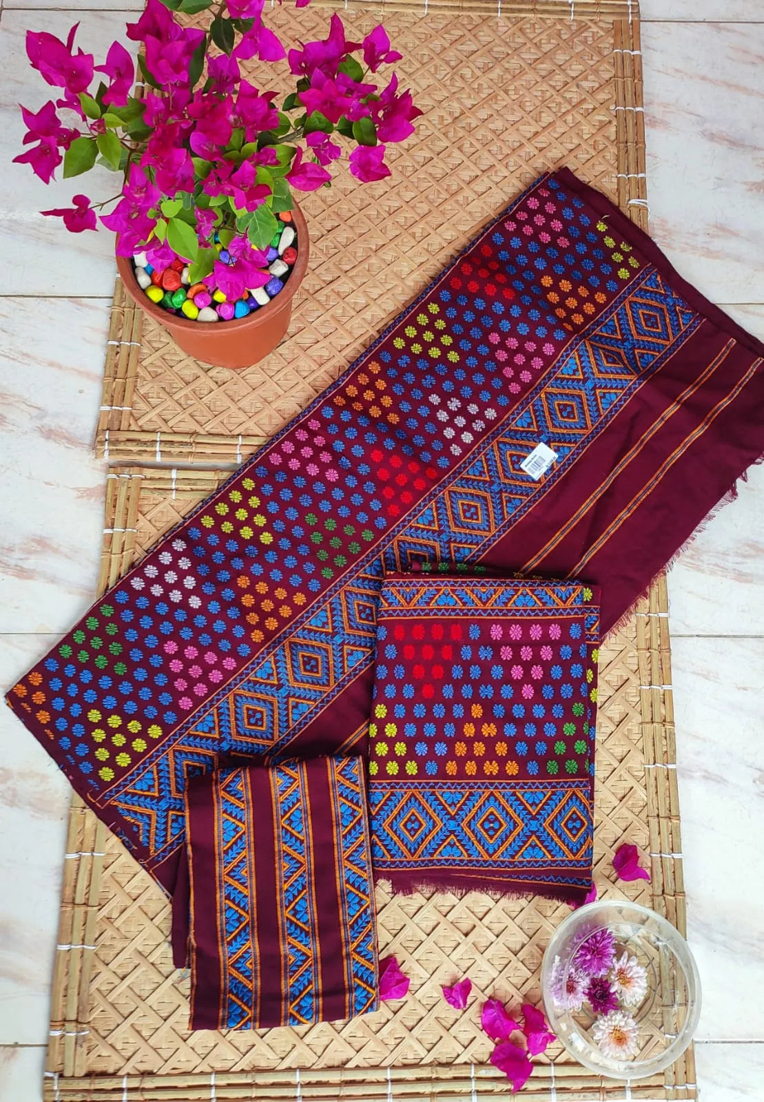 Handwoven Mising mekhela chador