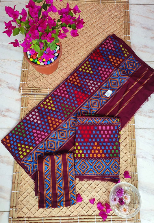 Handwoven Mising mekhela chador